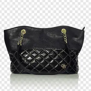 En svart väska gjort ut av fake läder. Den har guld detaljer med ett silkes-antog material på insidan! Kan hämtas upp i Timrå eller betala frakt! :)