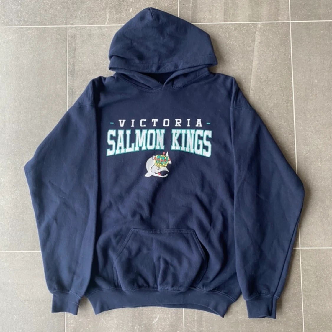 Mörkblå Hoodie