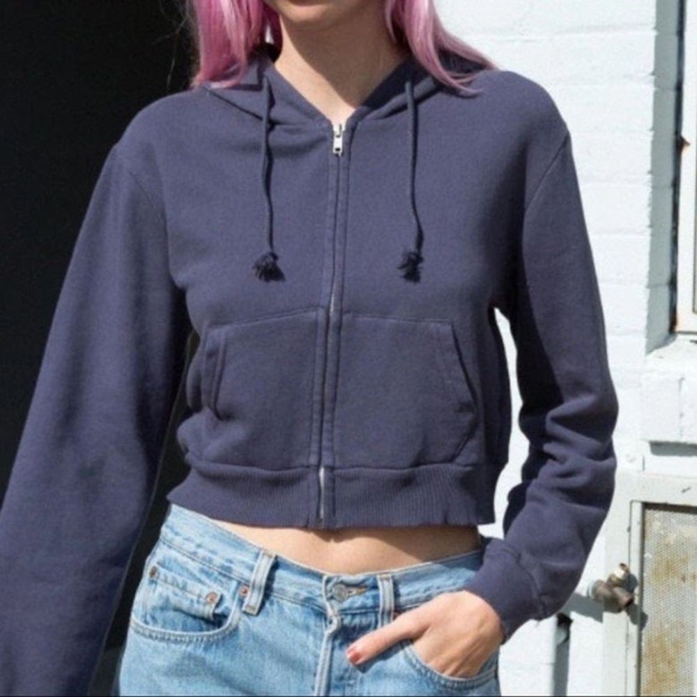 cropped brandy melville zip up