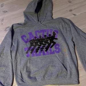 Grå hoodie från Catus Jack/Travis Scott. Cond 6/10, det svarta trycket är lite sliten. Size medium. Köpare står för frakt