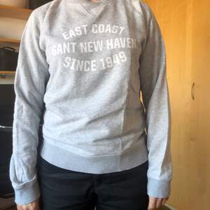 En grå sweatshirt från GANT. Storleken är 176 men den är liten i storleken så den passar upp till 170 cm. Nypris 700 kr.