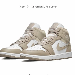 Air Jordan - Air jordan 1 Mid Linen🖤 Aldrig använda säljer pga fel storlek