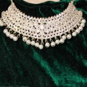 Beautiful Big White Stone Set  - Very Beautiful Stone Set With Earring