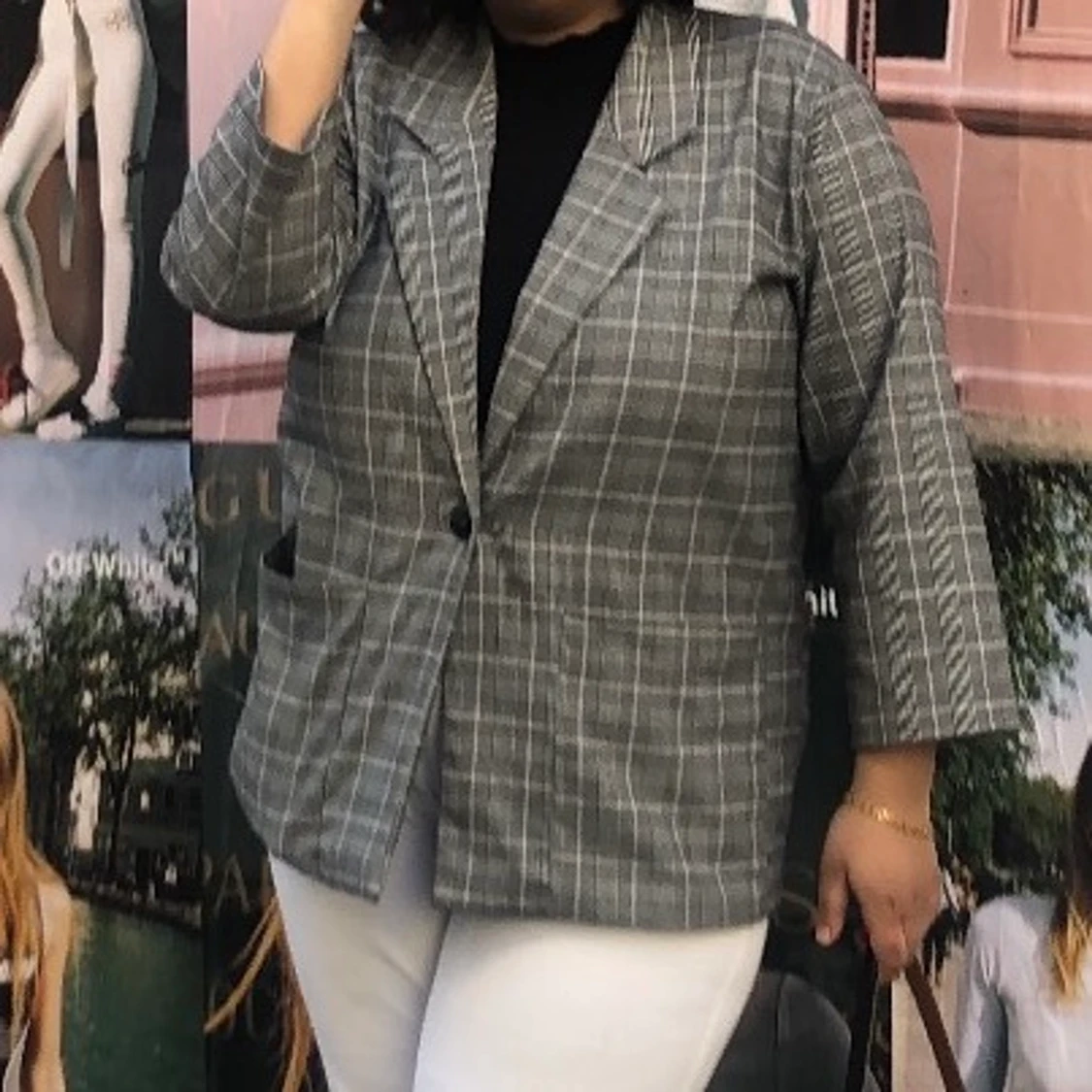 Grå, oversized kavaj, blazer - 91