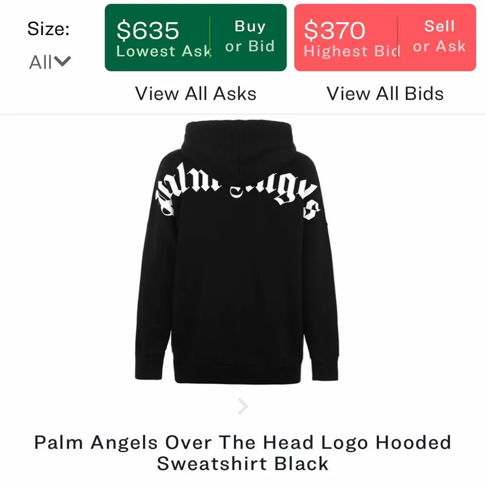 Palm angels hoodie: 3000, Storlek XS (oversize i storlek passar S-M), cond 8/10. Tags och kvitto medföljer. Hoodies.