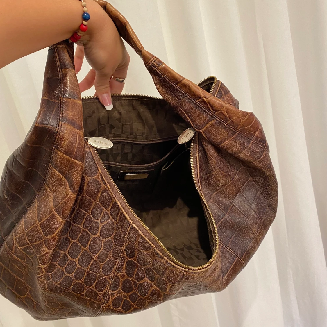 Brun skinn väska - 90