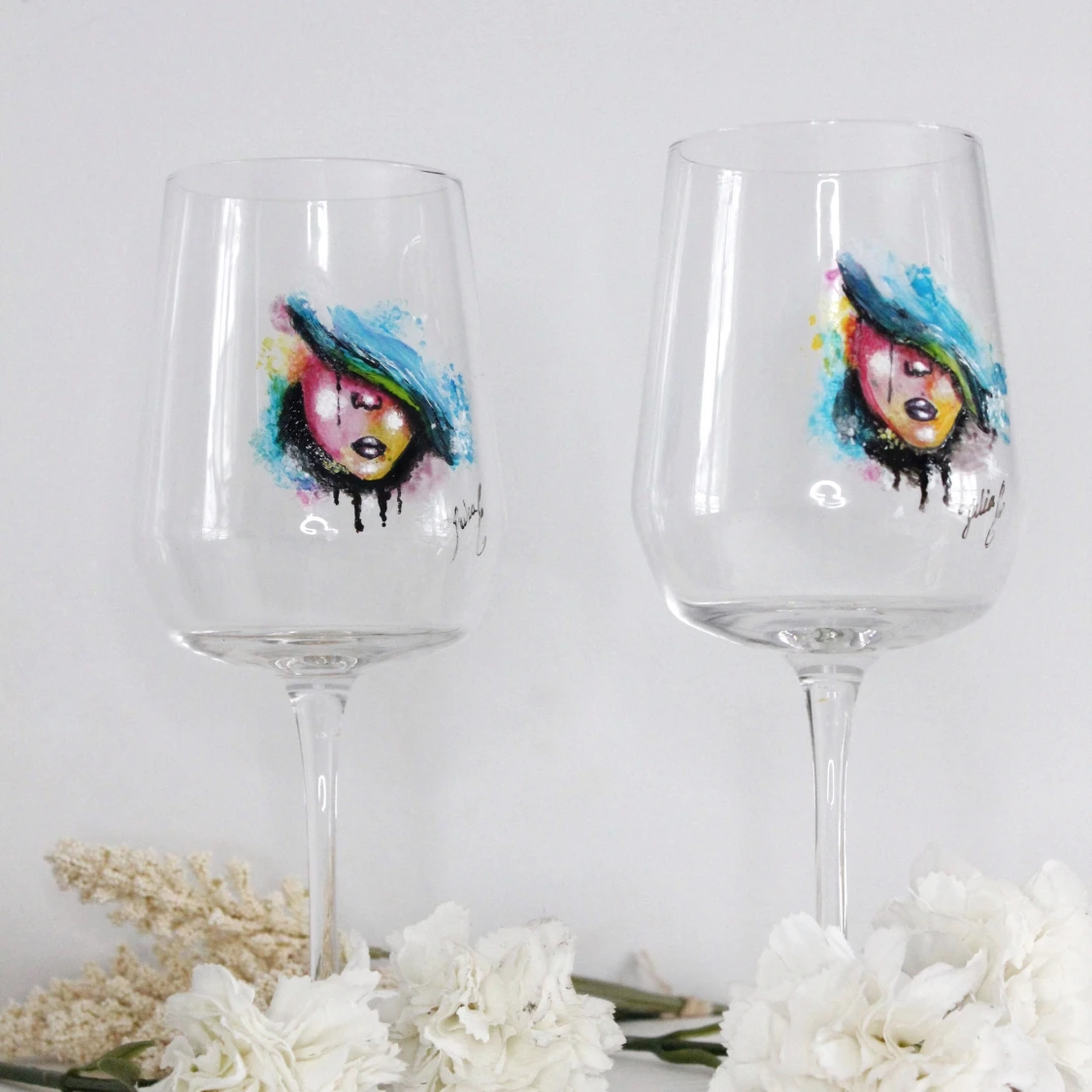 Handmålade glas
