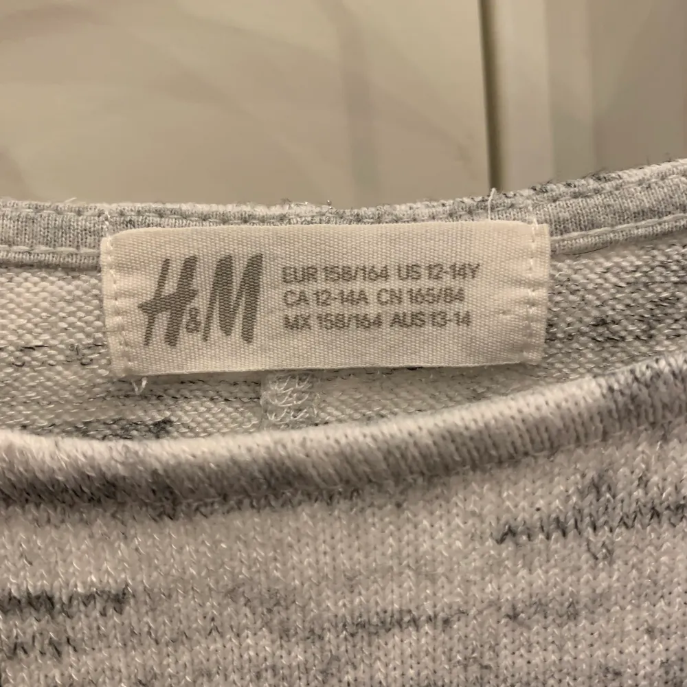 Grå långärmad tröja från H&M. Storlek 158/164 med sitter som en S. . Tröjor & Koftor.
