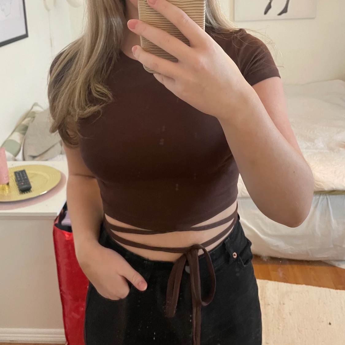 Brun fin topp från NELLY - 90