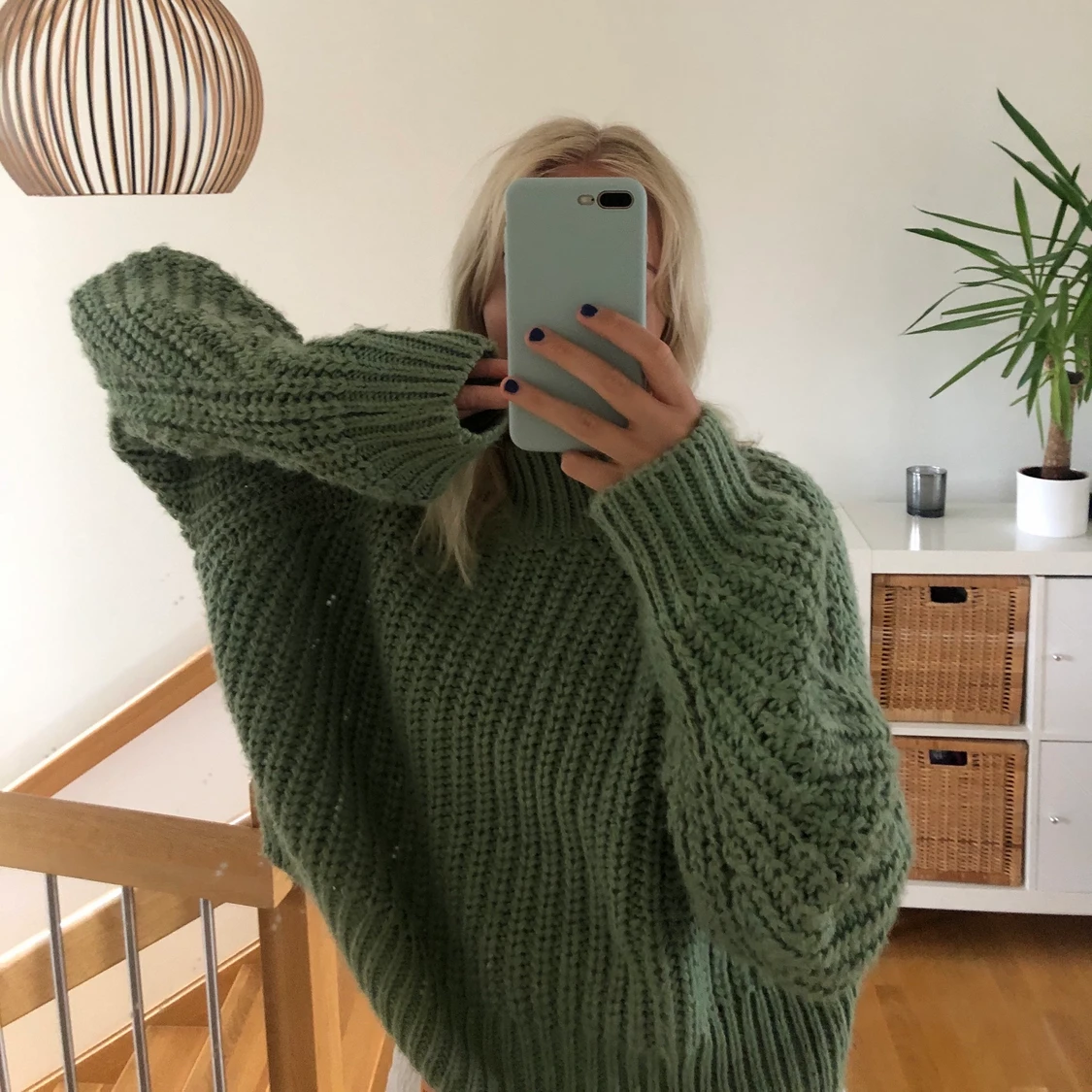 Grön stickad tröja