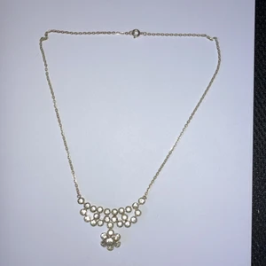 Silver halsband - Glittrande silver halsband med dekorationer.