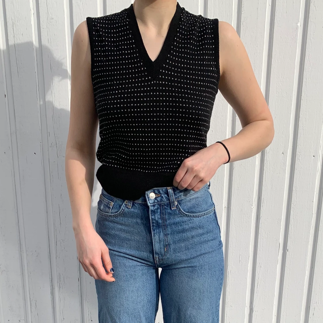 Svart/ silvrig väst 