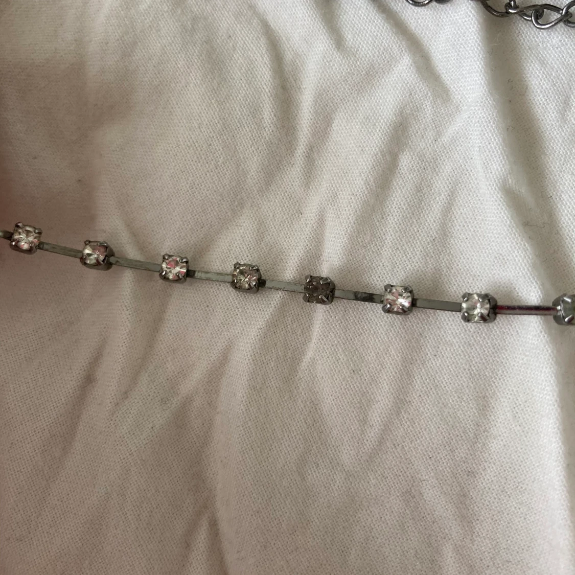 Strass-halsband! Silver och diamanter. - 91