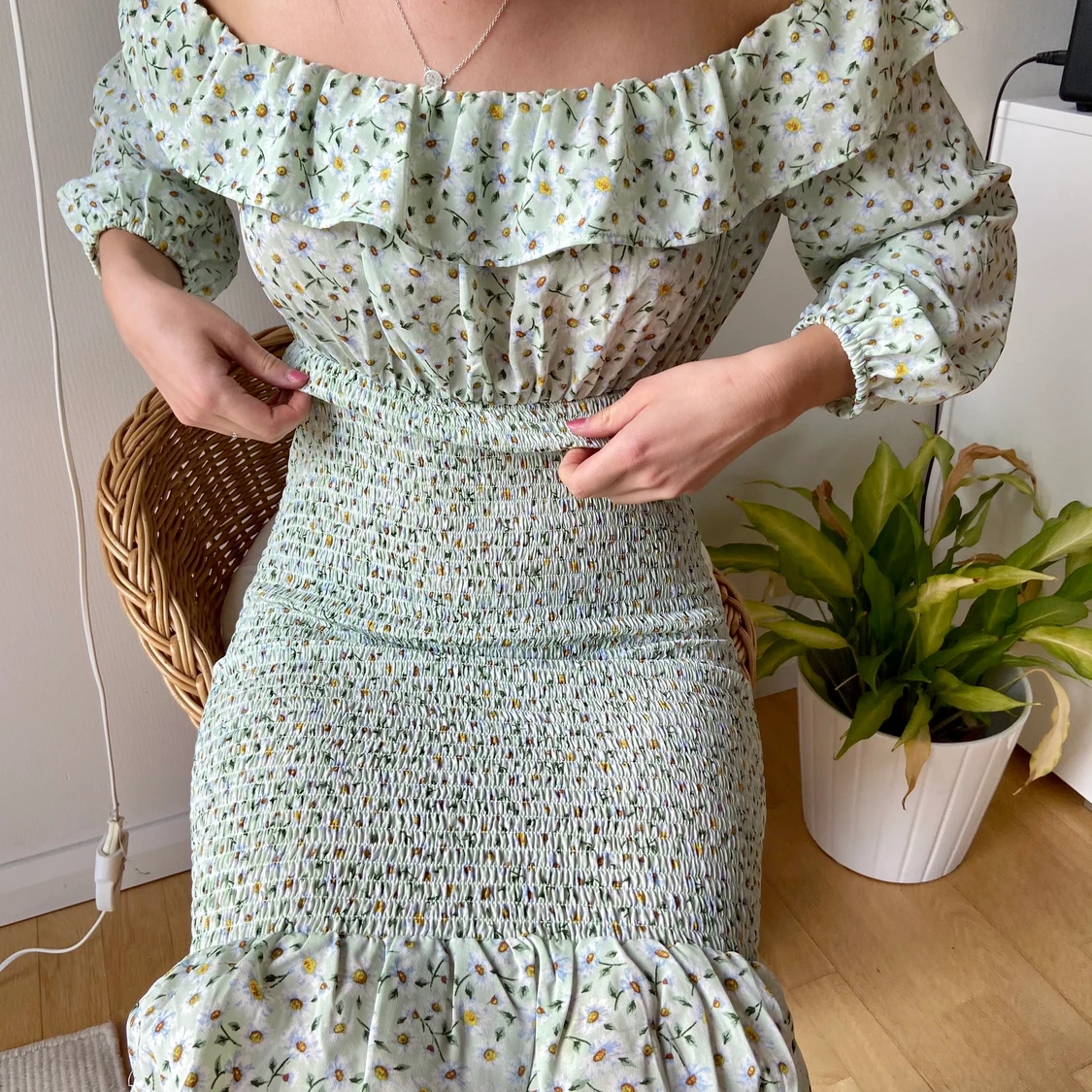 Midsommar klänning off shoulder