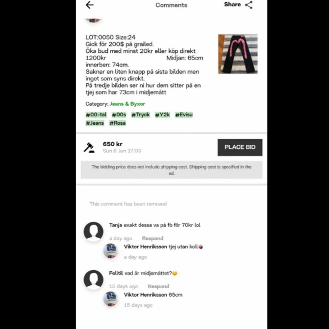 Evisu jeans exposed seller  - 90