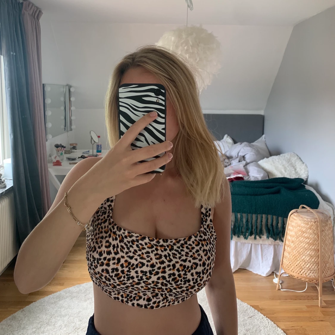 Leopard bikini överdel