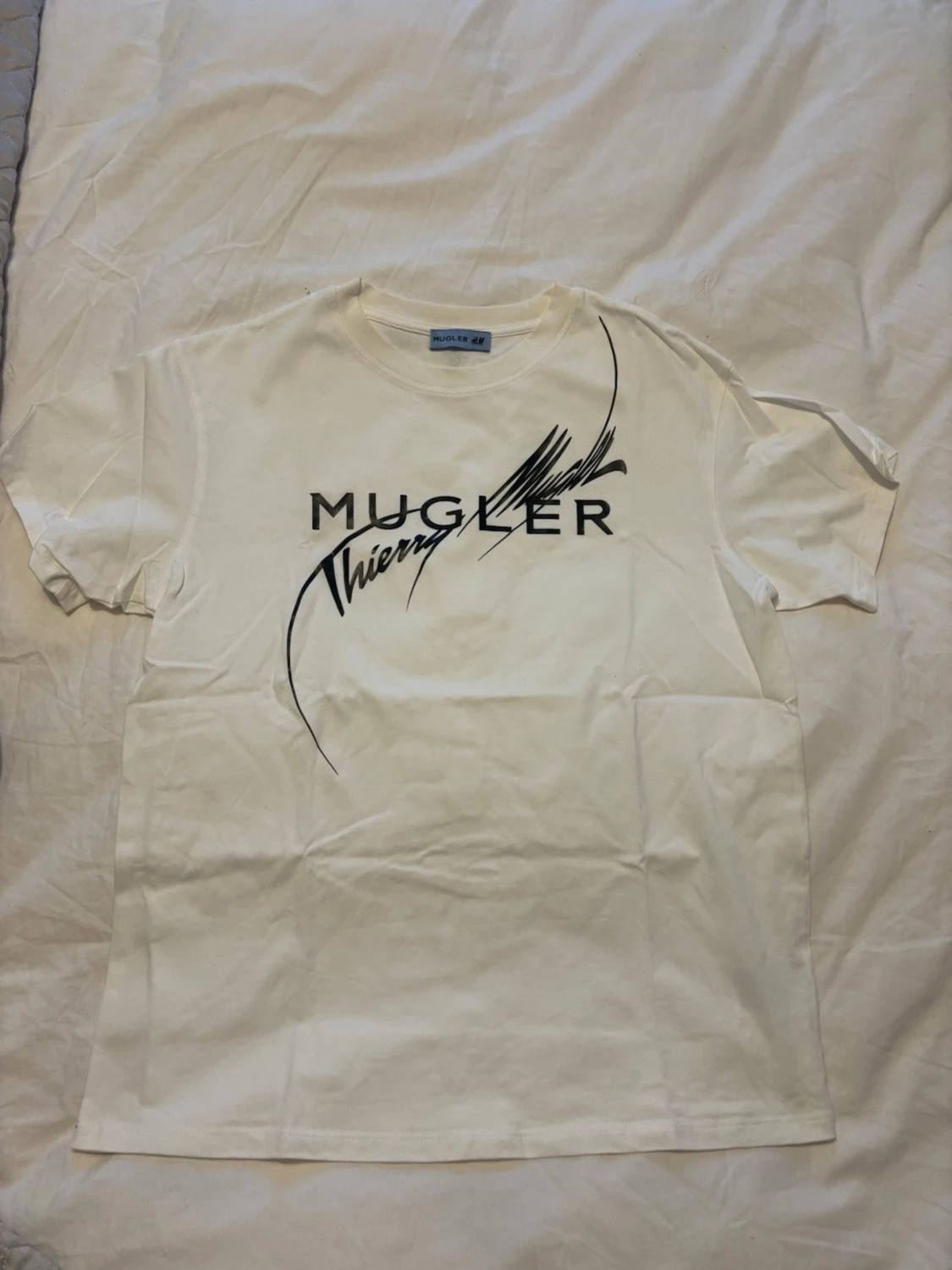 Vit Mugler T-shirt med tryck