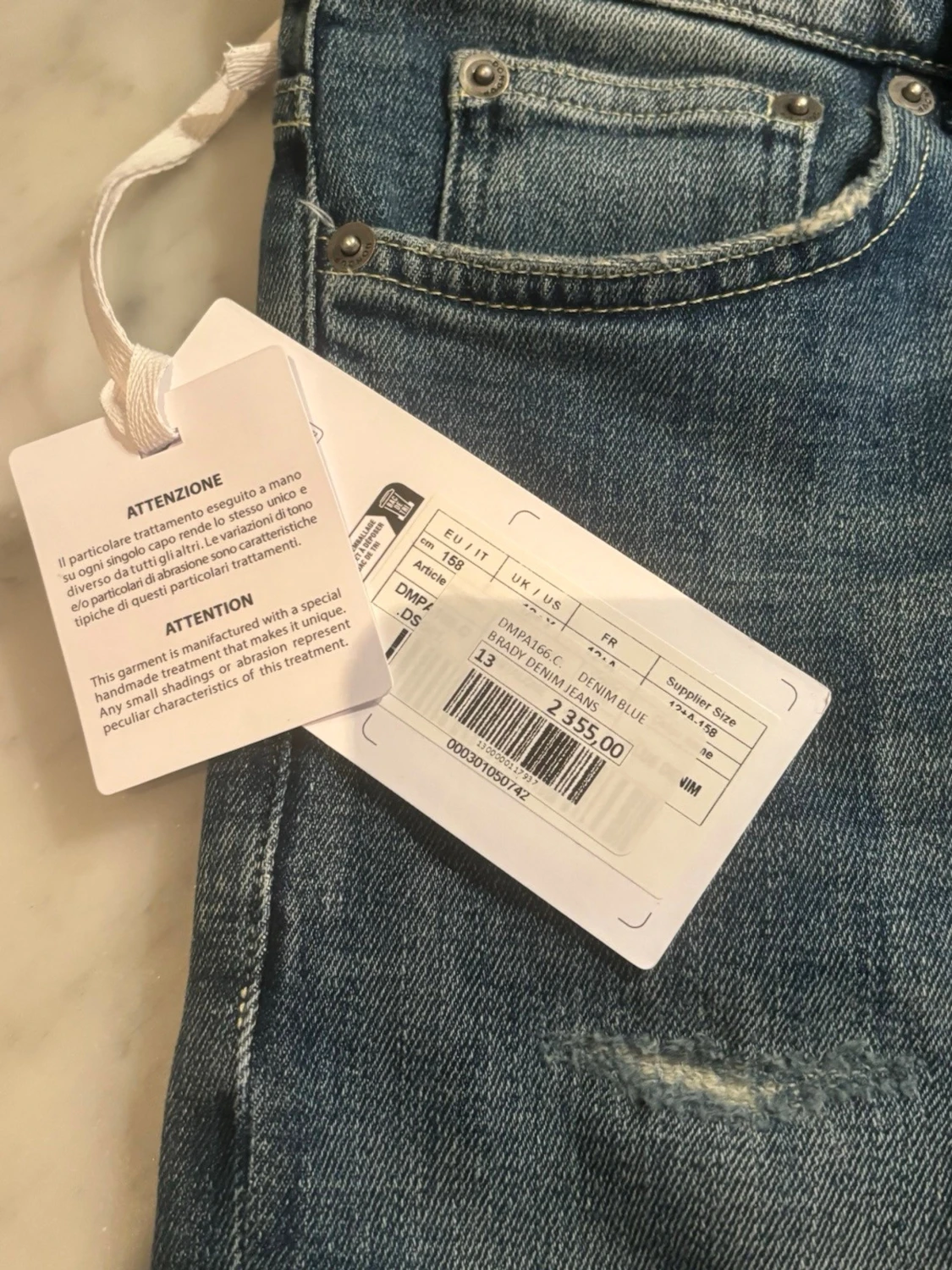 Blå slim fit jeans från Dondup - 2
