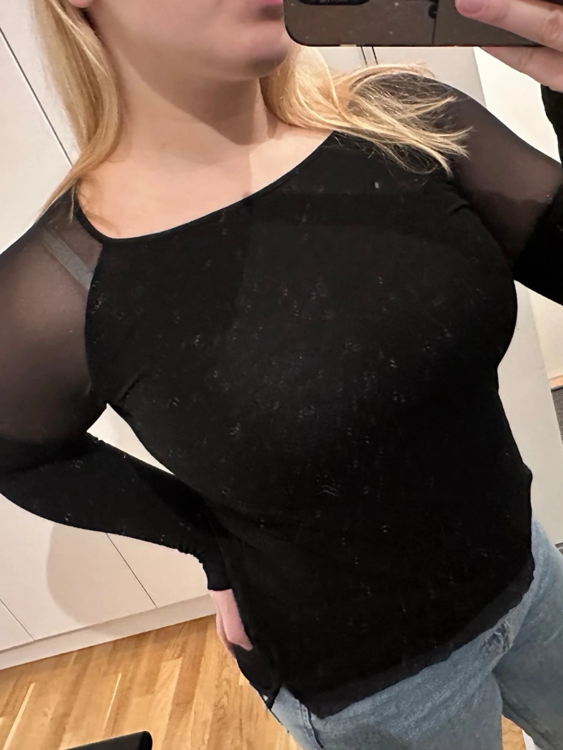 Topp med lång ärm i mesh - 1