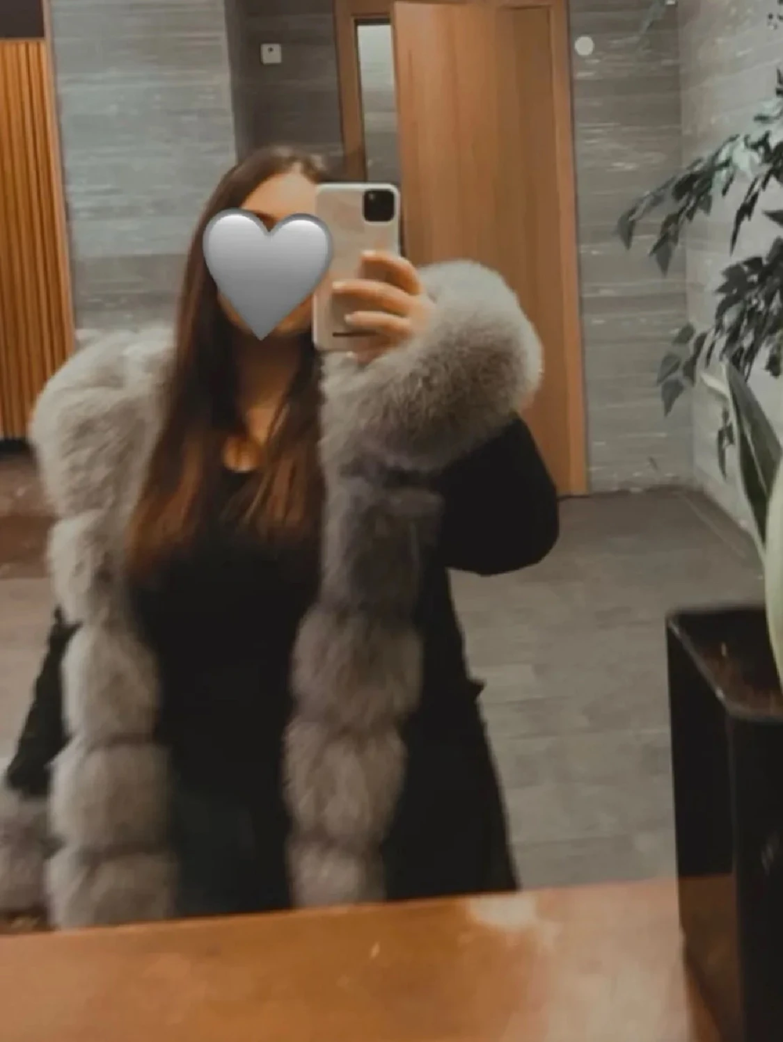 Grå pälsjacka äkta päls  - 1