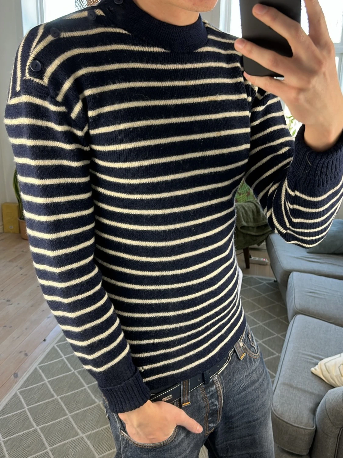 Randig stickad tröja  - 2