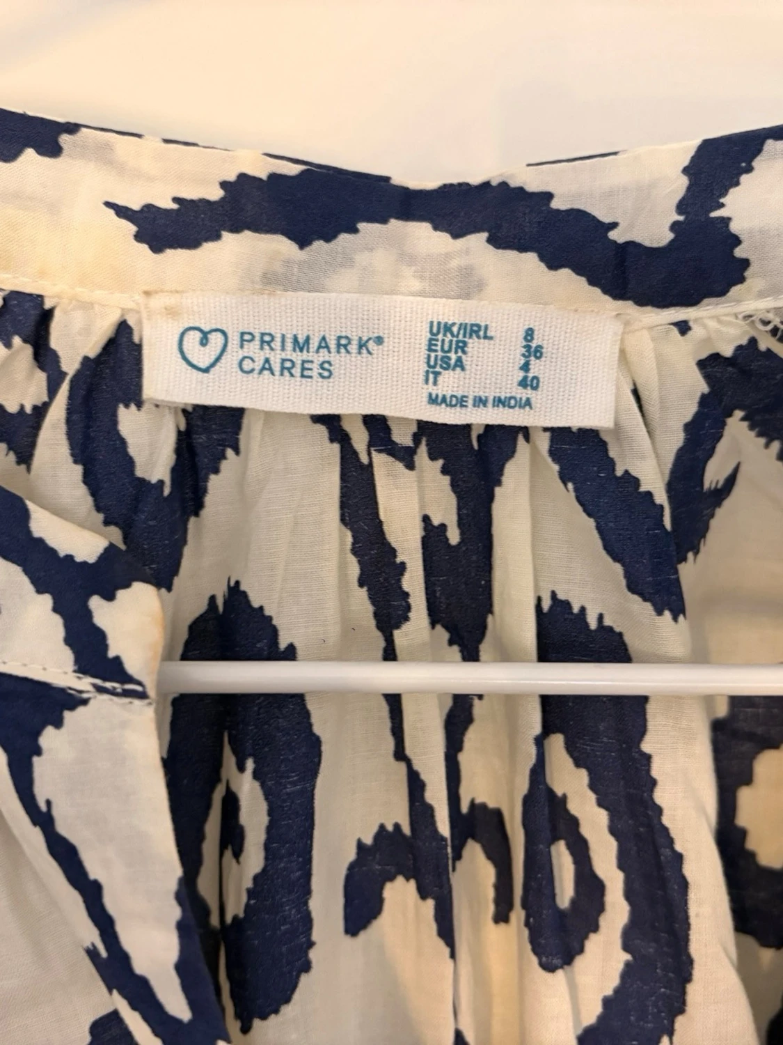 Vit och blå kortklänning med knyt - 3