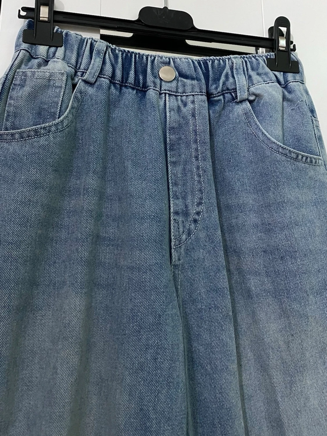 Blåa wide leg jeans - 2