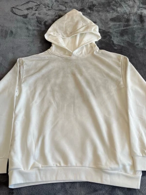 Acne Studios Hoodie Dust White - Säljer en stilren dust vit hoodie med huva och långa ärmar. Hoodien har tryck på baksidan eller logga och har en relaxed fit. Materialet känns mjukt och skönt, perfekt för chill dagar. Passar dig som gillar minimalistisk stil