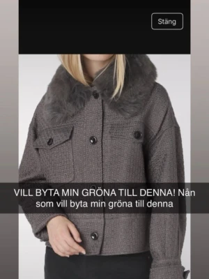 Grå cardiganjacka med fuskpäls - Vill ha den gråa i stolek xs/s minne grön stolek xs/s