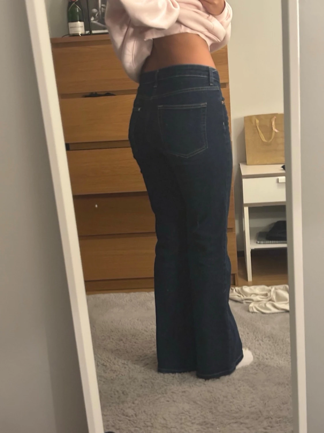 Mörkblå bootcut jeans - 1