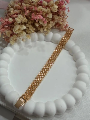 Roseguld armband - Rostfritt stål, 585 guldpläterat , 18cm