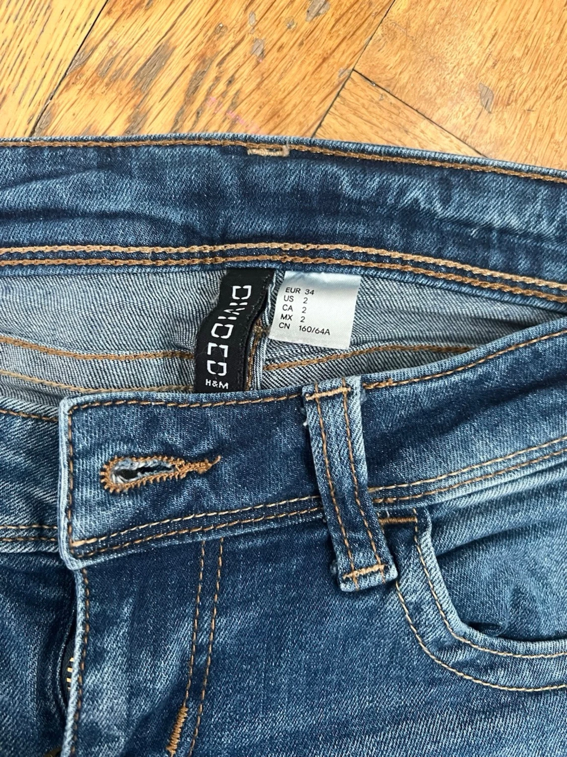 Blå bootcut jeans med pocket - 5