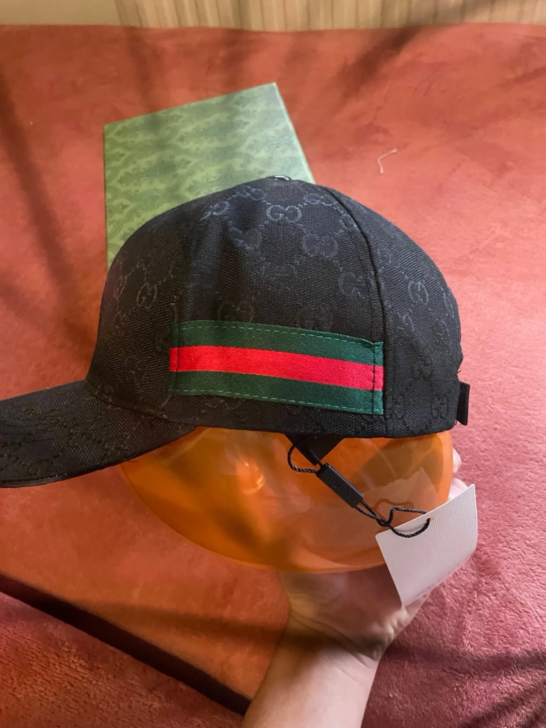 Svart Gucci keps med röd/grön rand - 3