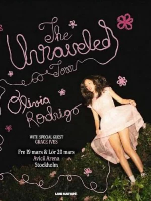Olivia Rodrigo - biljetter - Säljer två biljetter till Olivia Rodrigo’s ”Unraveled tour” fredagen den 19e mars på Avicii arena då jag inte kommer kunna gå längre. Båda biljetterna är köpta på pre-sale och därav har jag inte tillgång till själva biljetten förrän några dagar innan, men man kan swisha när man får biljetten eller om man vill swisha på förhand så kan man få pengarna tillbaka om det är jag som blivit scammad. 3000kr styck.