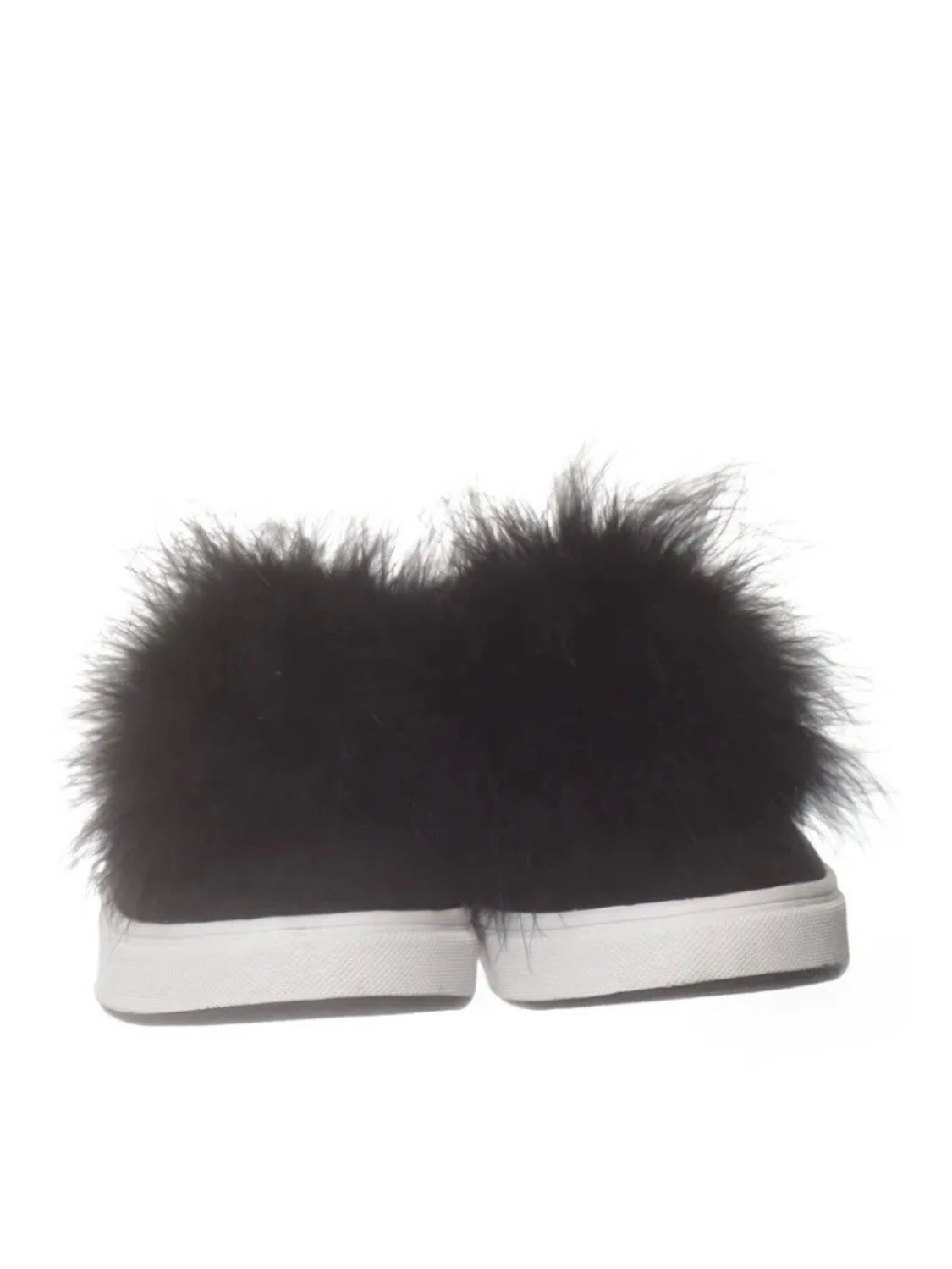Svarta ballerinaskor med fluffig detalj - 2