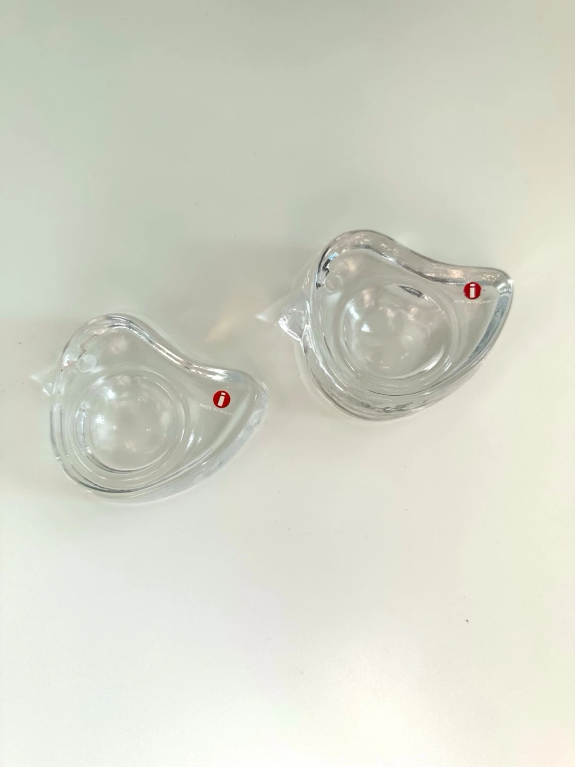 Iittala - 2 äggkoppar i glas formade som fåglar