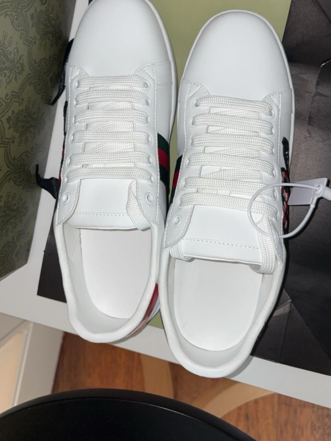 Gucci vita sneakers med orm - 4