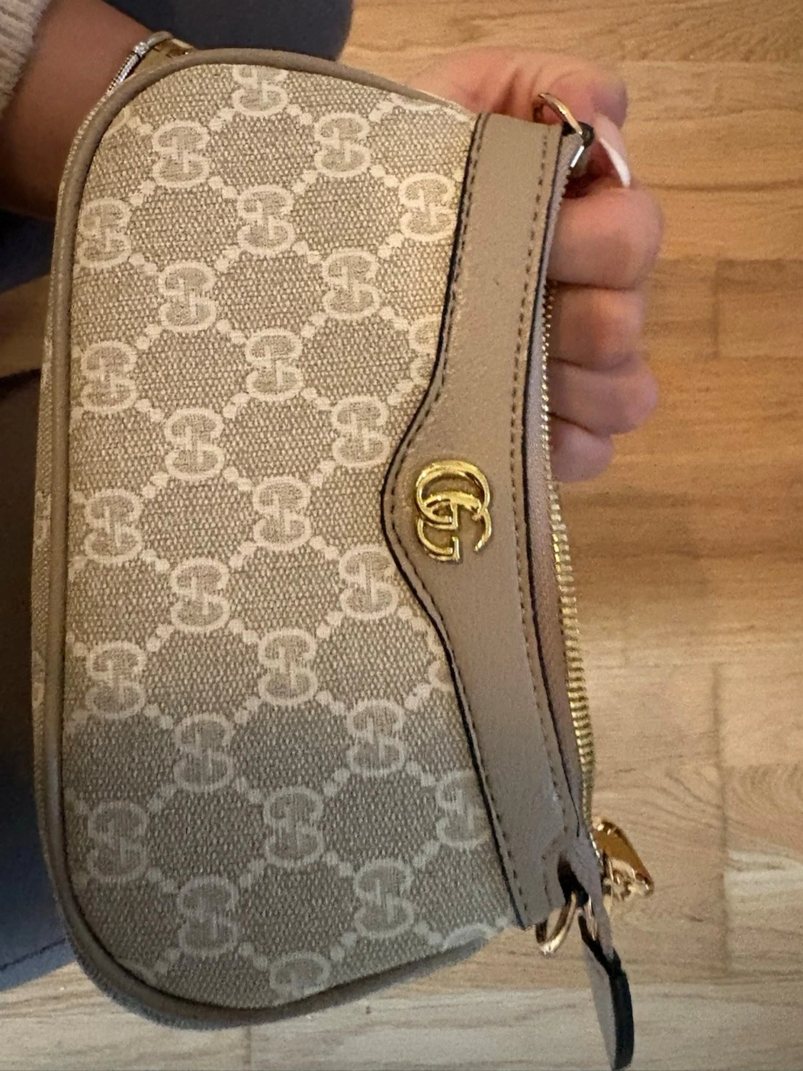 Beige axelremsväska - 4