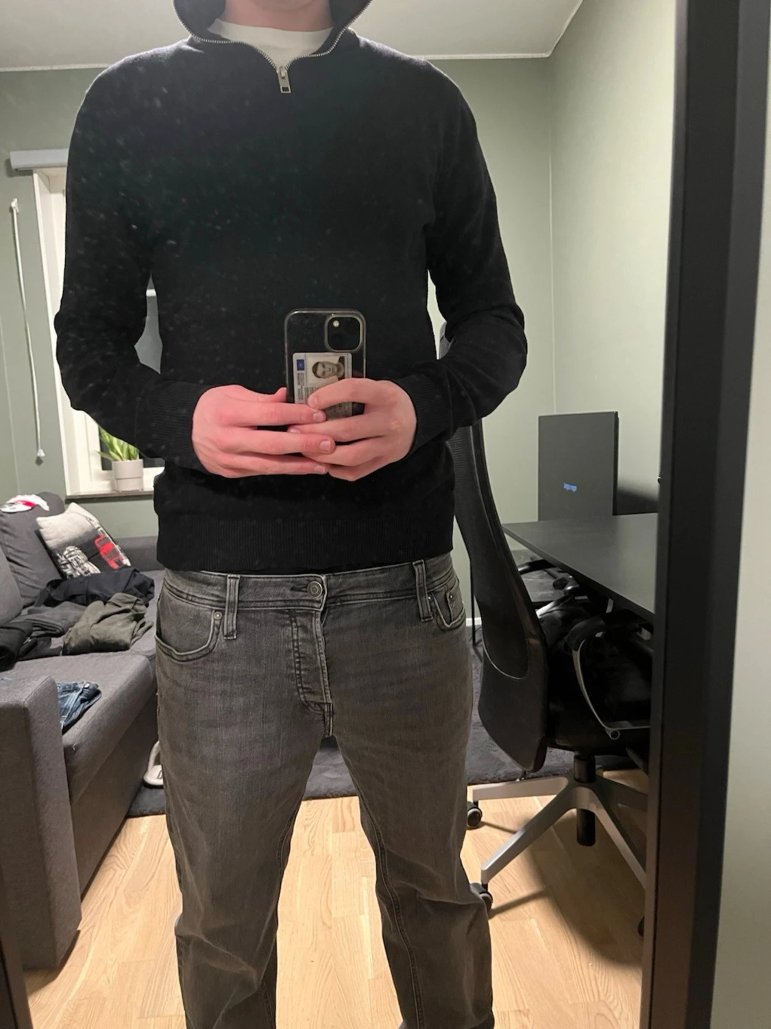 Svart halvzip tröja  - 1