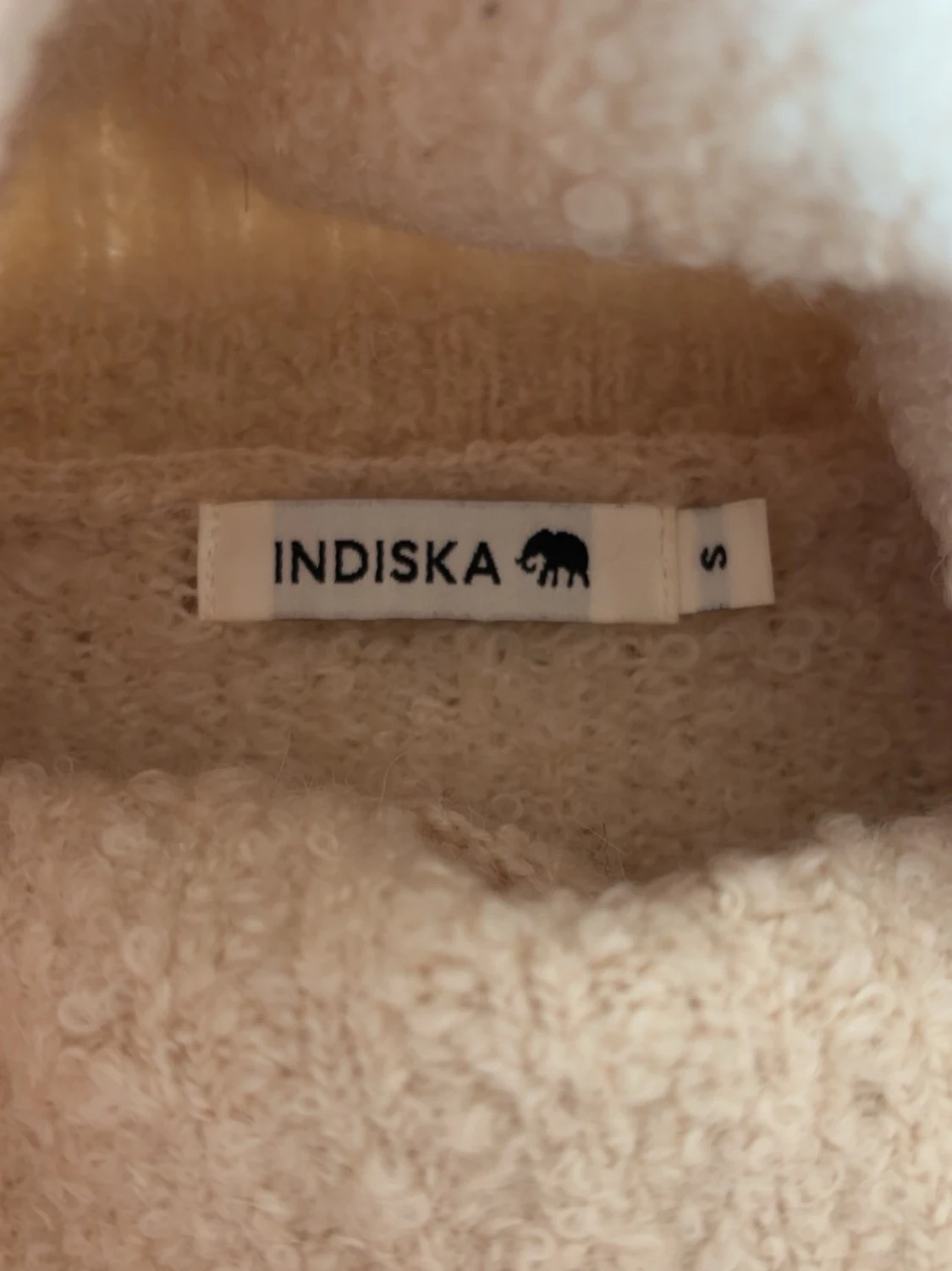 Beige stickad polotröja - 3