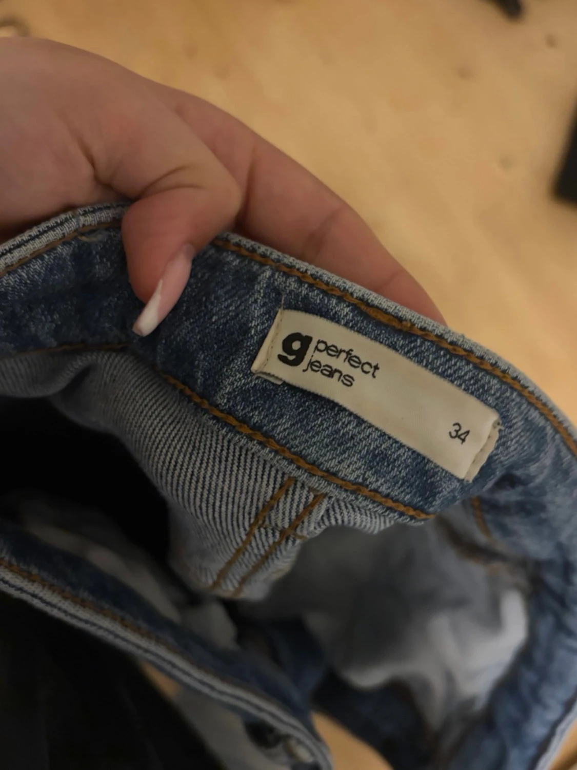 Blå bootcut jeans med hög midja - 4
