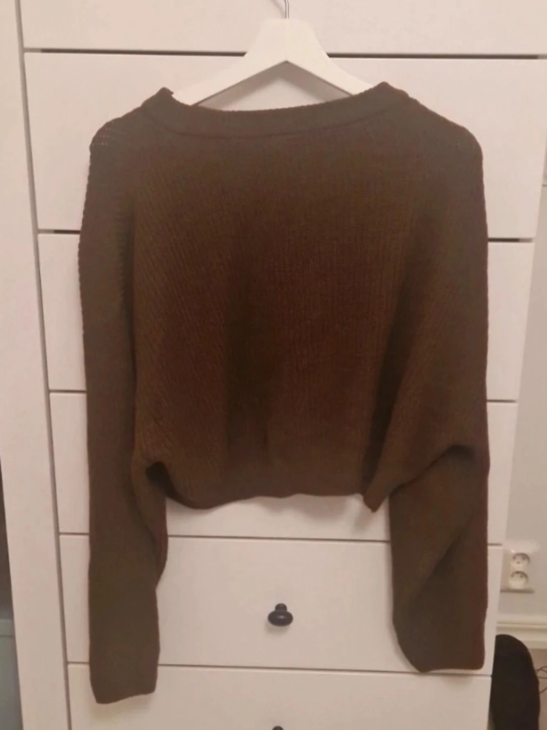 Brun oversized stickad tröja - 1
