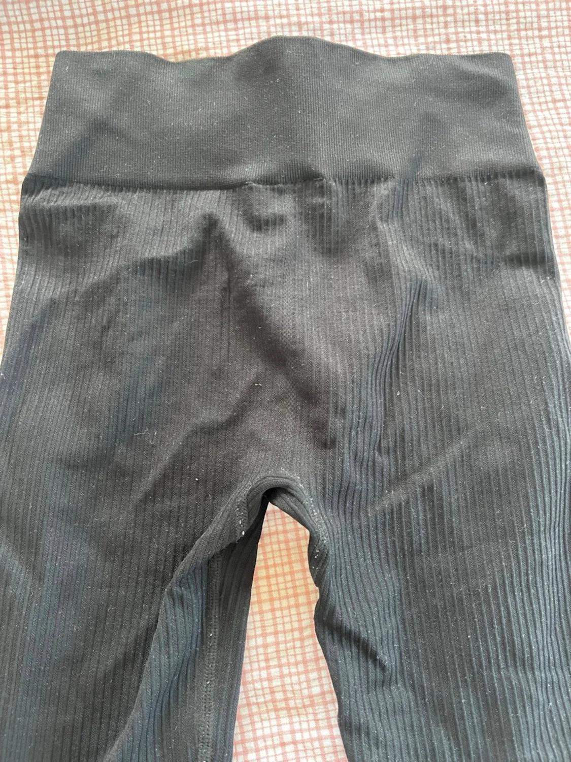 Svarta ribbade leggings  - 1