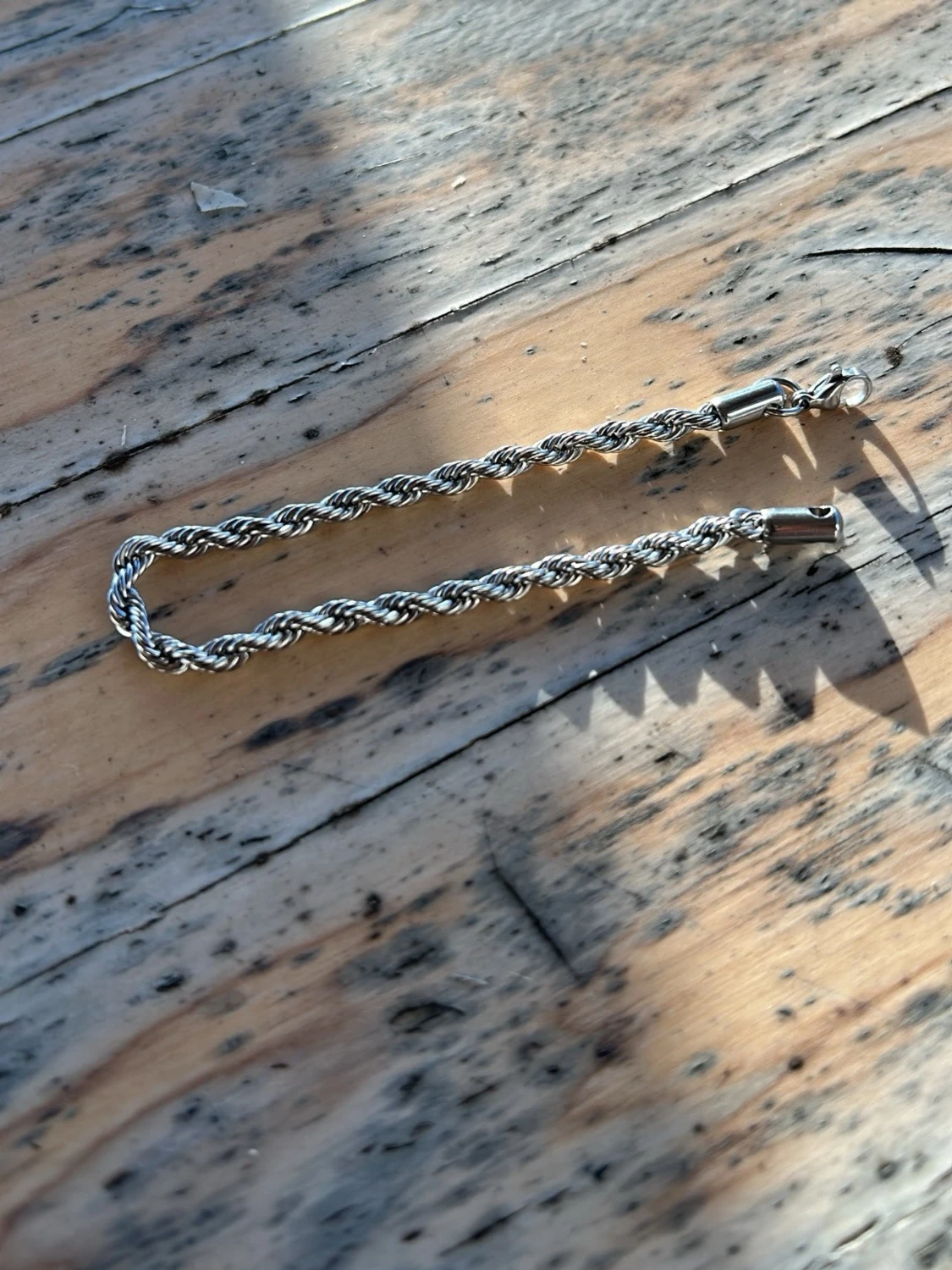 Flätat silverfärgat armband - 3