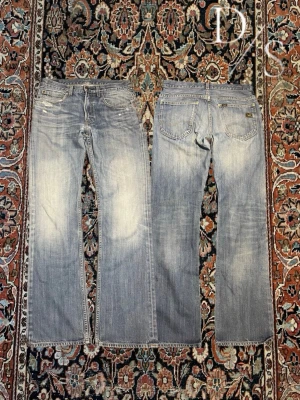 Vintage Lee bootcut jeans - Riktigt fräscha Lee jeans med en trendig bootcut passform, dess står vid fint skick och vid möjliga frågor är det bara att skriva! Midja:40cm Längd:104cm Benöppning:22cm
