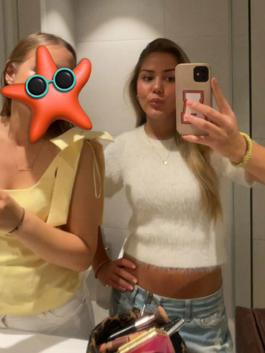 Vit croppad tröja 