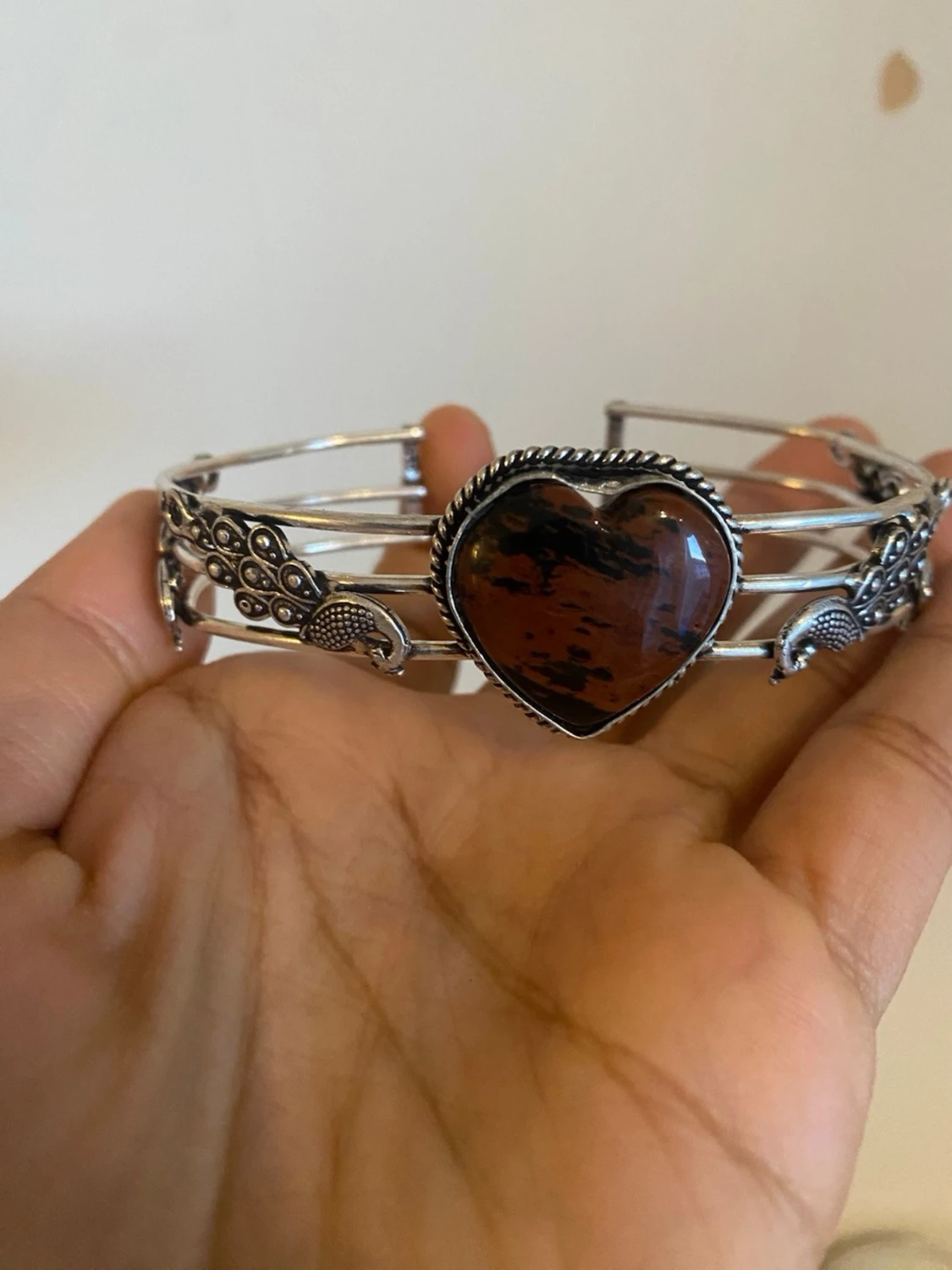 s925 Silverarmband med hjärtformad sten - 3