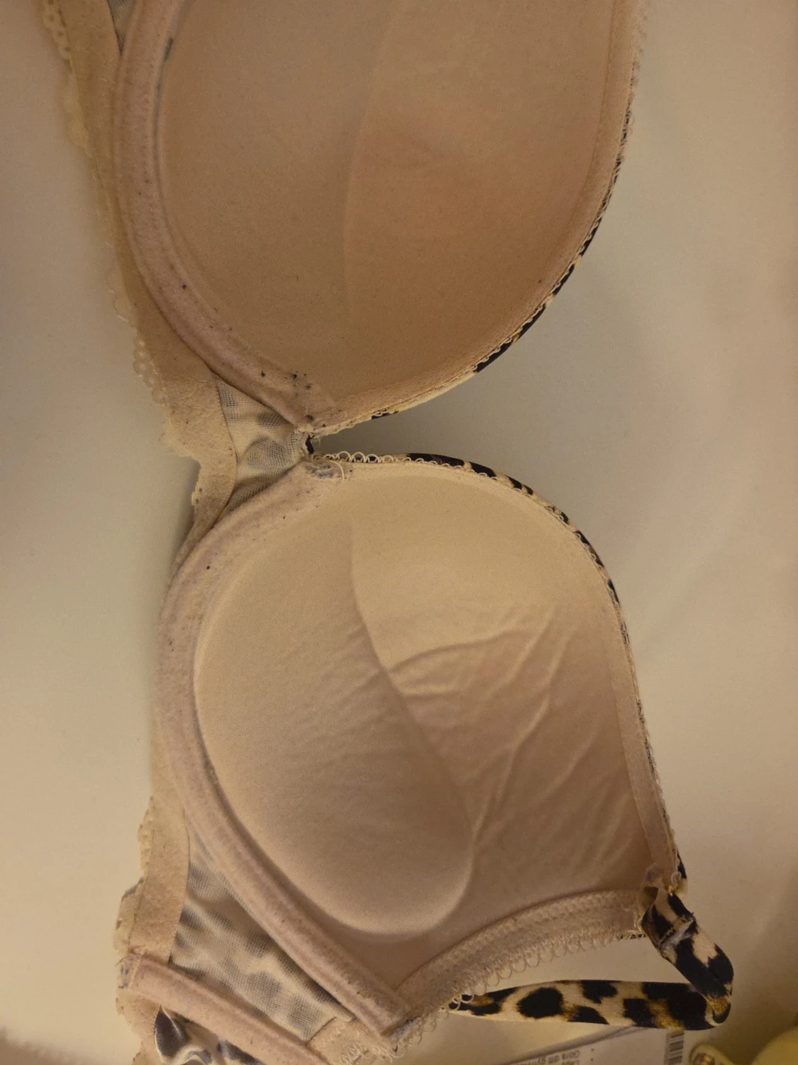 Leopardmönstrad push-up bh med spets - 1