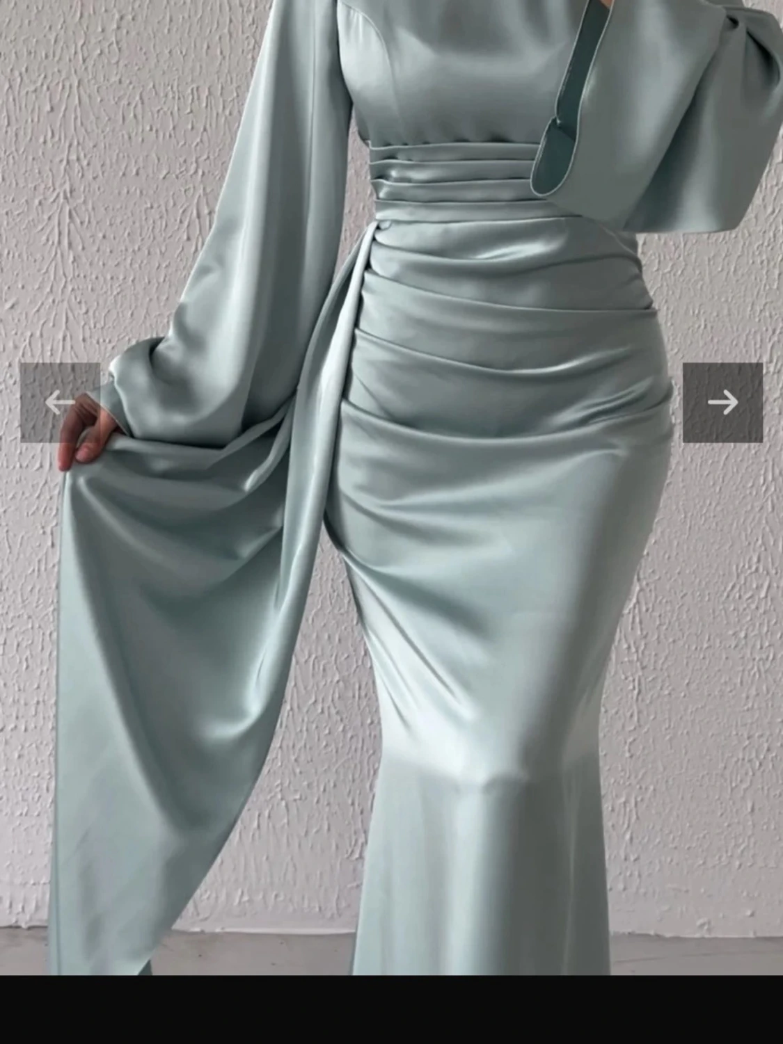 Balkläning, hajbikläning, satin, långärmad klänning - 2