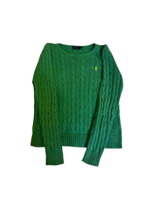 Grön kabelstickad tröja Polo Ralph Lauren - Snygg grön kabelstickad tröja från Polo Ralph Lauren. Storlek M 💕 Pris är diskuterbart, kontakta vid frågor 💕